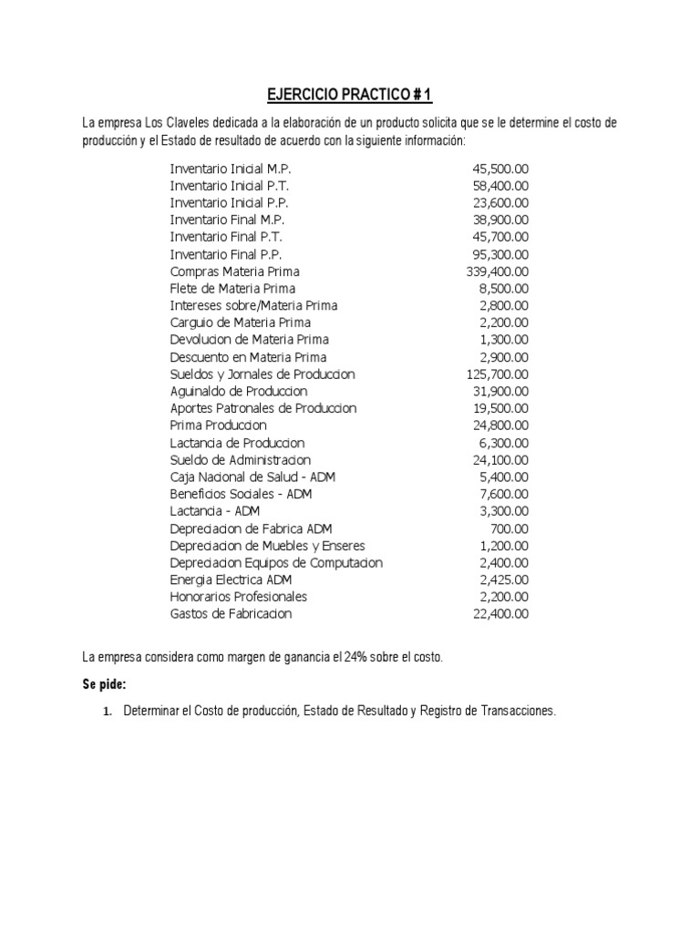Cálculo de Costos y Resultados Empresariales | PDF | Business | Economias