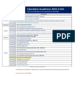 Calendário EAD 2022.4 Graduação Tecnologia