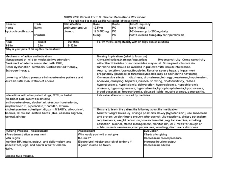 Hydrochlorothiazide Thiazide  Hypertension  Medical 