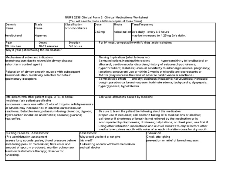 Levalbuterol (Xopenex) | PDF | Drugs | Medical Specialties