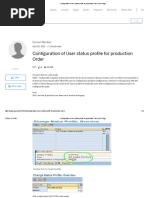 Configuration of User Status Profile For Production Order - SAP Blogs