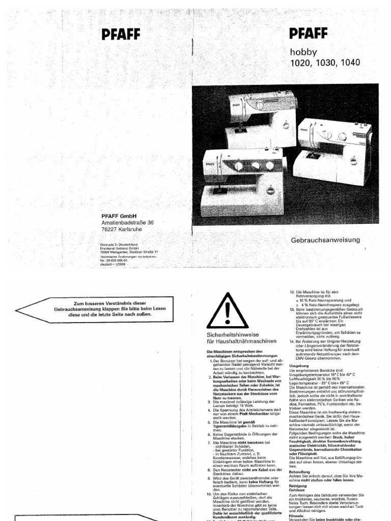 Pièces détachées d'origine Pfaff Hobby 1122 1132 1142