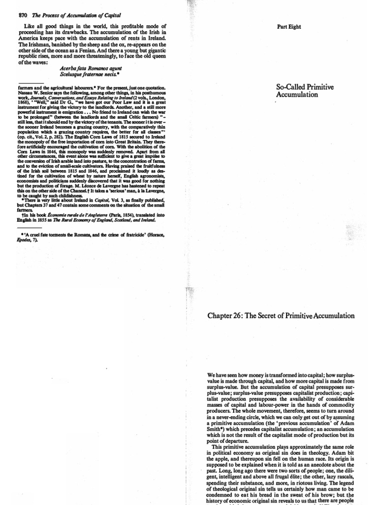 Karl Marx Primitive Accumulation