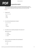 teacher's questionnaire - Google Forms teaching speaking