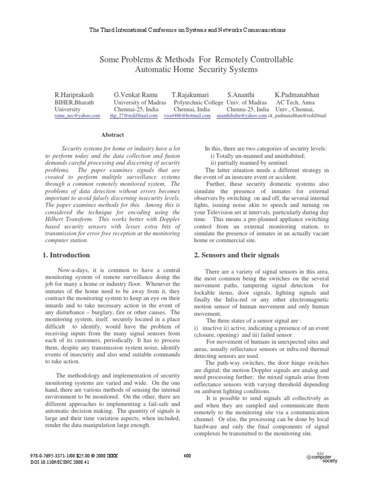 Remote Home Security Monitoring | Signal (Electrical Engineering