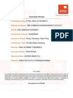 Transaction Date: Reference Number: Sender: Transaction Amount: Amount in Words: Transaction Type: Receiver: Account Number: Receiving Bank: Remarks