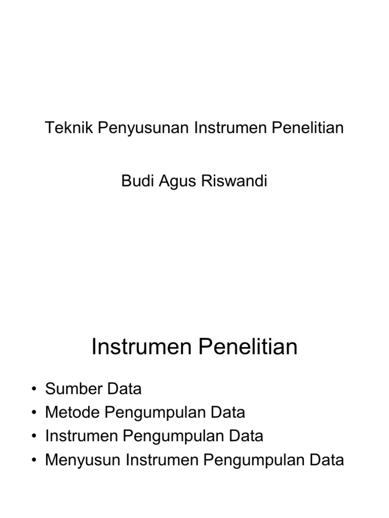 Teknik Penyusunan Instrumen Penelitian | PDF