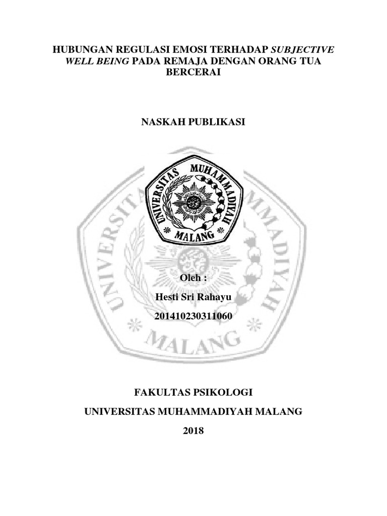 Hubungan Kesejahteraan Emosi Dengan Wajah