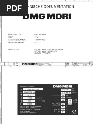 Technische Dokumentation: Maschine Typ Serie Maschine Nummer  