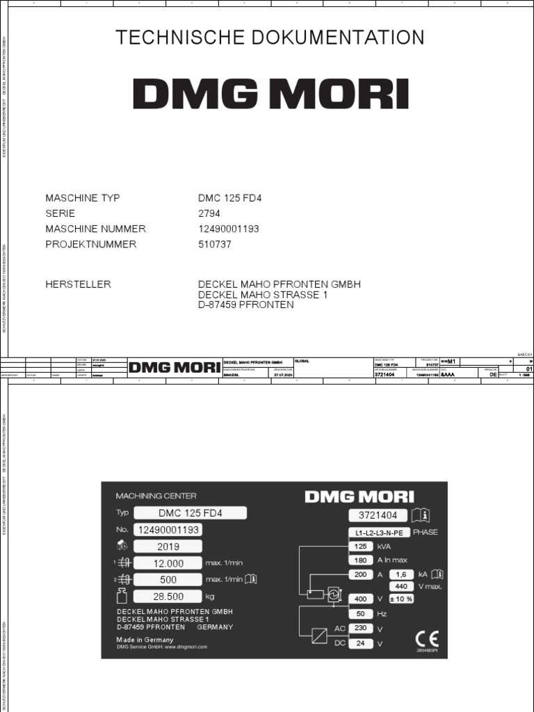 Technische Dokumentation: Maschine Typ Serie Maschine Nummer  