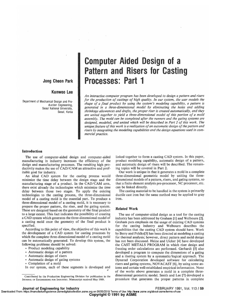 Computer Aided Riser Design | PDF | Casting (Metalworking) | Computer ...