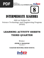 Third Quarter Las in Intermediate Algebra