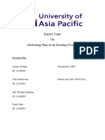 Marketing Plan Report Existing Product