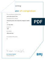 BMJ - Learning - Certificate 11 Sep 2022