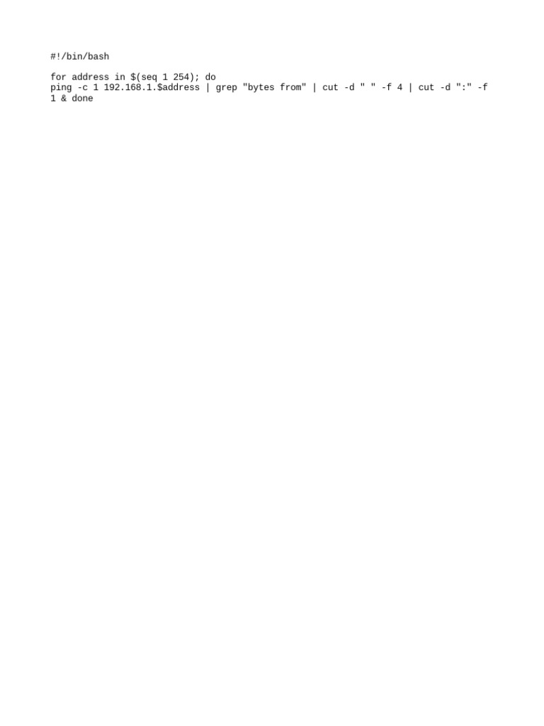 Bash Script for Network Pinging | PDF
