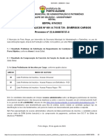 Edital 076/2022 com resultados preliminares e listas de inscritos para concursos públicos em Porto Alegre
