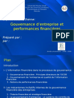 Gouvernance D'entreprise Et Performances Financières: Exposé Sous Le Thème