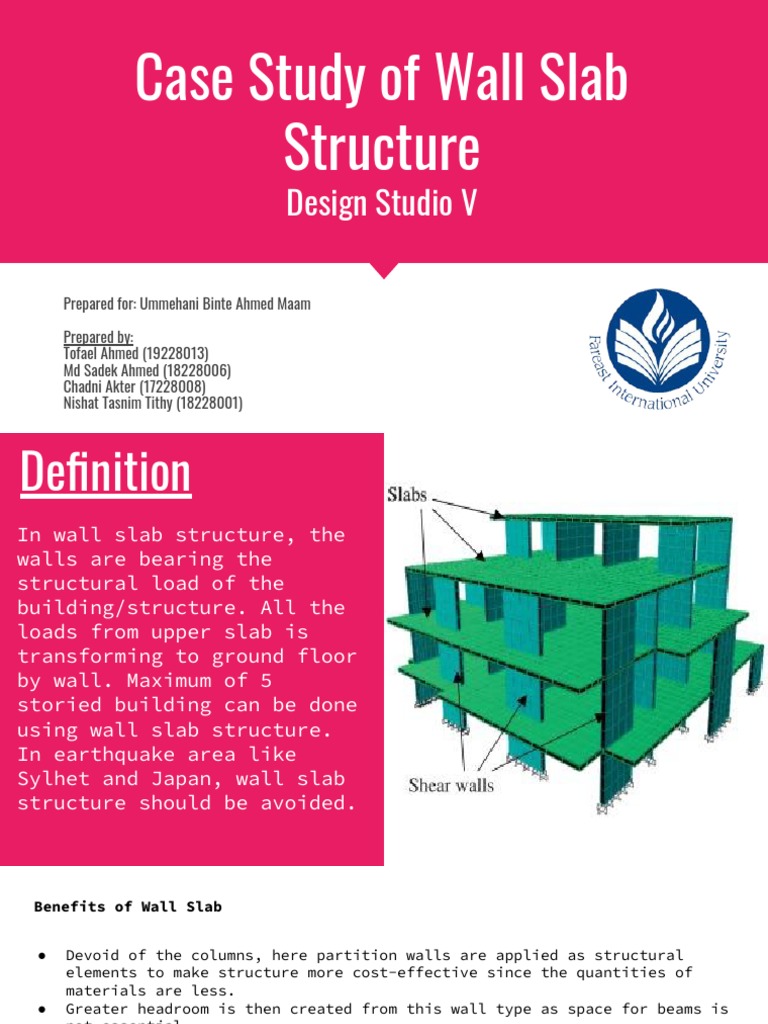 Case Study of Wall Slab Structure Design Studio V | PDF | Beam ...