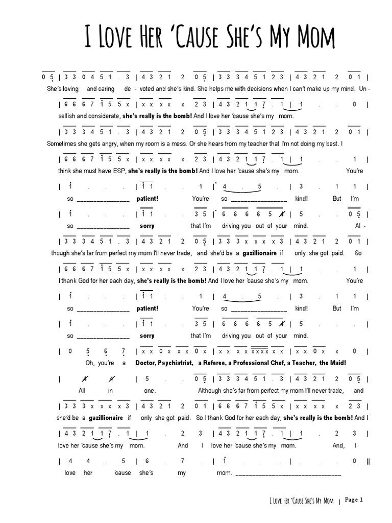 Sheet Music I Love You