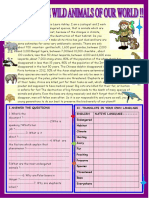 Lets Save The Wild Animals of Our Worldendangered Reading Comprehension Exercises - 77186