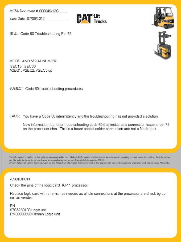 2ec Code 60 MONTACARGAS CATERPILLAR | PDF | Computers | Technology ...