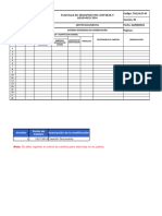 Formato Planilla de Limpieza y Desinfeccion