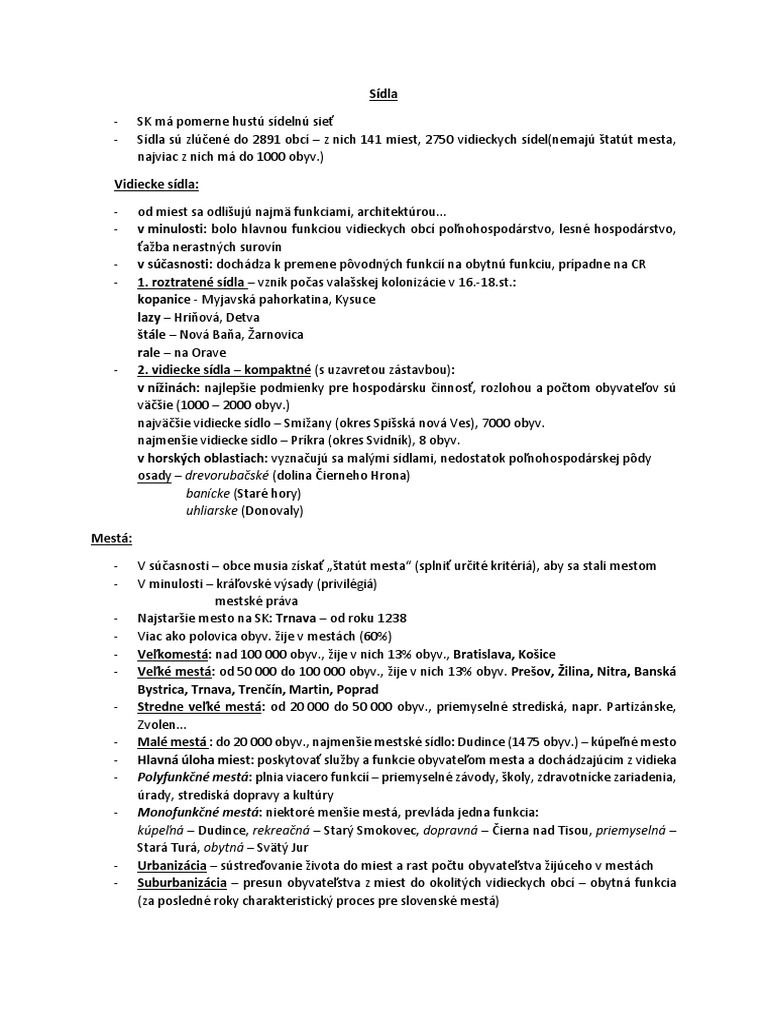 Sídla | PDF