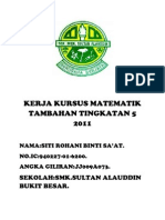 Kerja Kursus Matematik Tambahan 2011