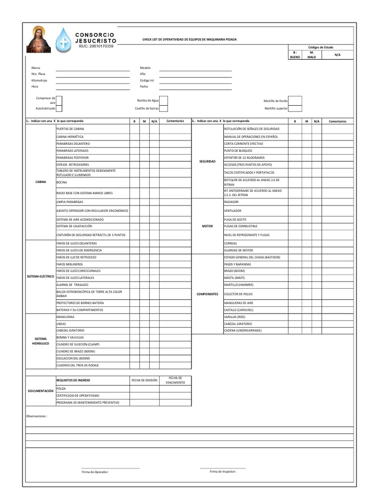 Check List | PDF | Vehículos terrestres | Vehículos