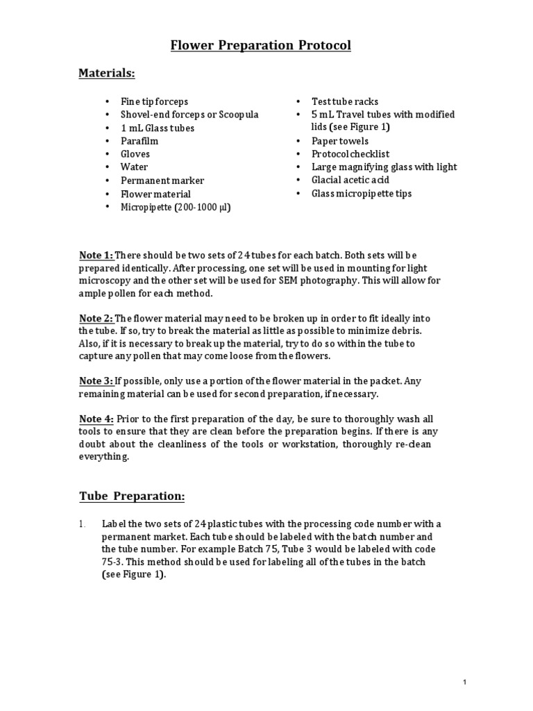 Herbarium Sample Preparation Protocol PDF Flowers