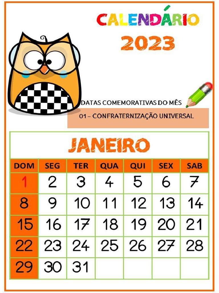Calendário CORUJAS 2023 | PDF