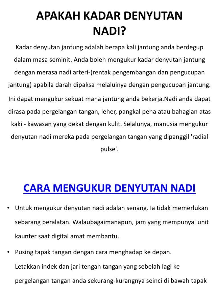 Apakah Kadar Denyutan Nadi