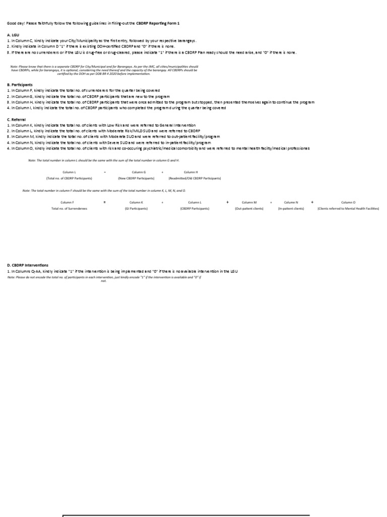 CBDRP Reporting Guidelines and Data | PDF | Drug Rehabilitation | Patient