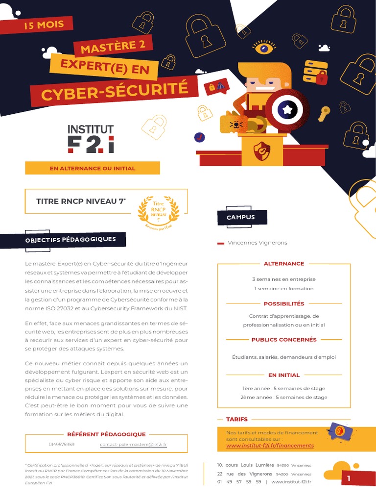 Mastère Expert en Cyber-sécurité 94300 | PDF | Sécurité des systèmes d ...