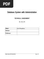 Database System With Administration: Technical Assessment