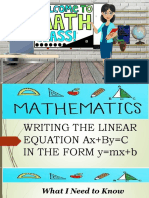 Writing The Linear Equation AxByC