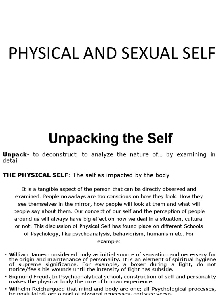 Physical and Sexual Self | PDF | Self | Psychoanalysis