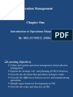 Chapter One ( Operations Management)