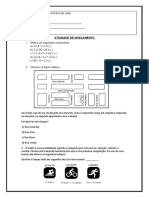 ATIVIDADE DE NIVELAMENTO ESCOLAR