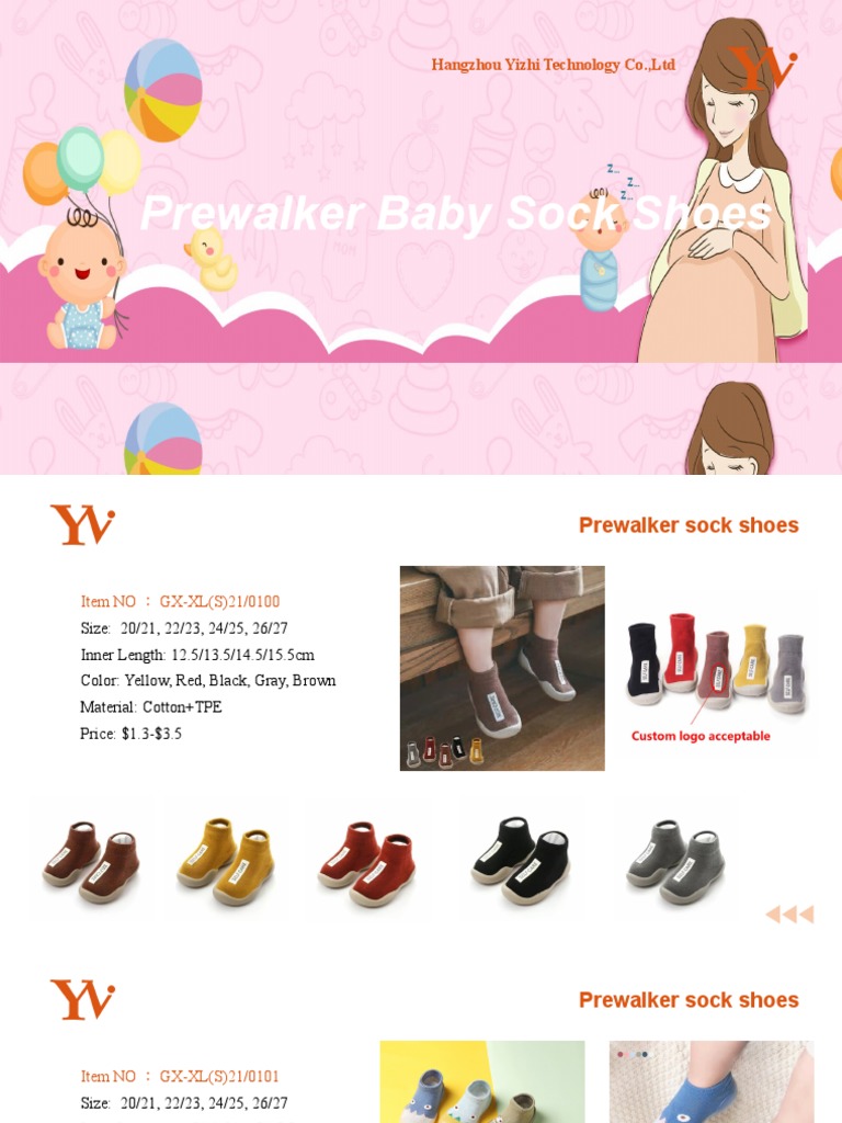 Prewalker Baby Sock Shoes Catalog PDF Color Sock