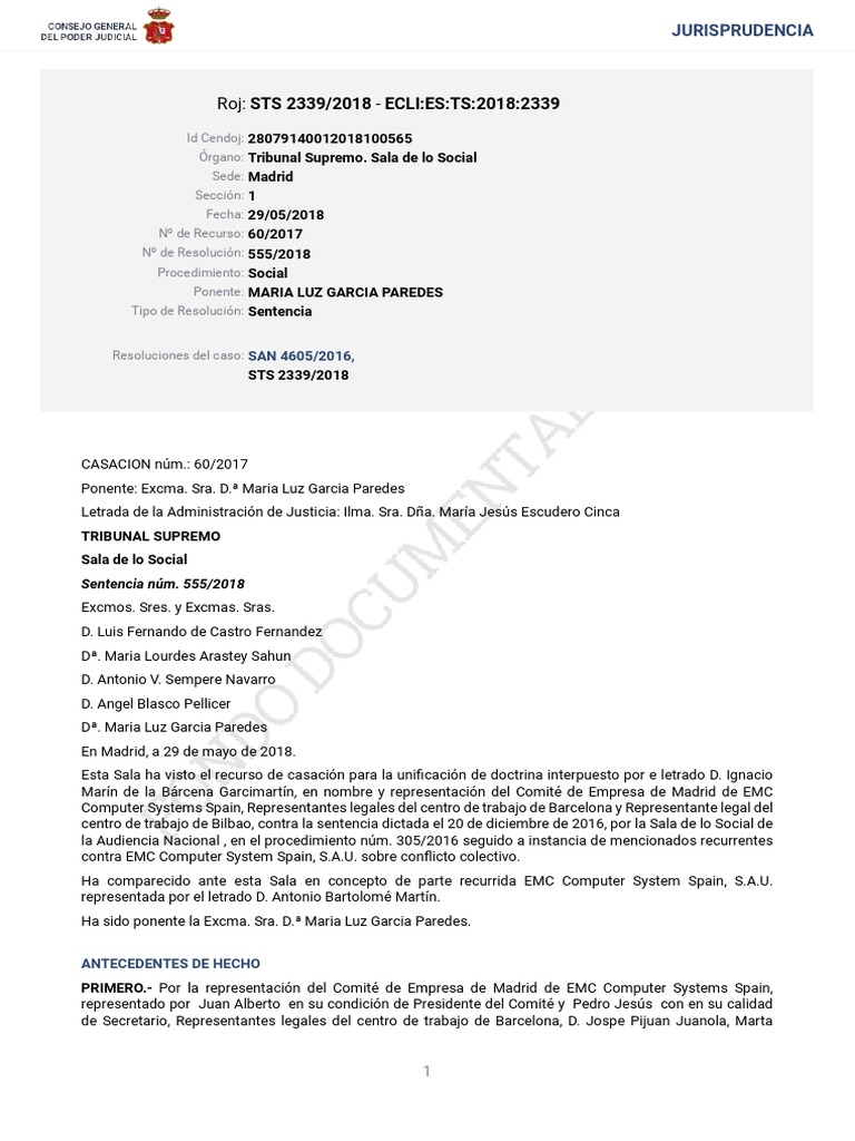 STS 2339 2018 | PDF | Sentencia (ley) | Caso de ley