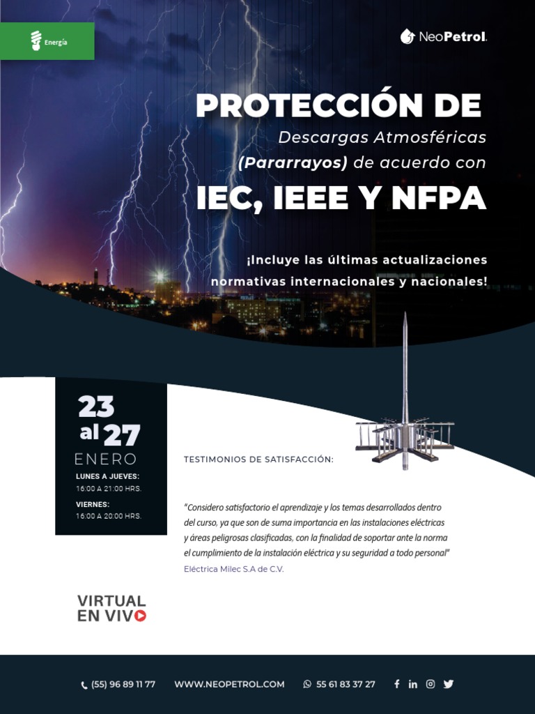 Proteccion de Descargas Atmosfericas Pararrayos de Acuerdo Con IEC IEEE ...