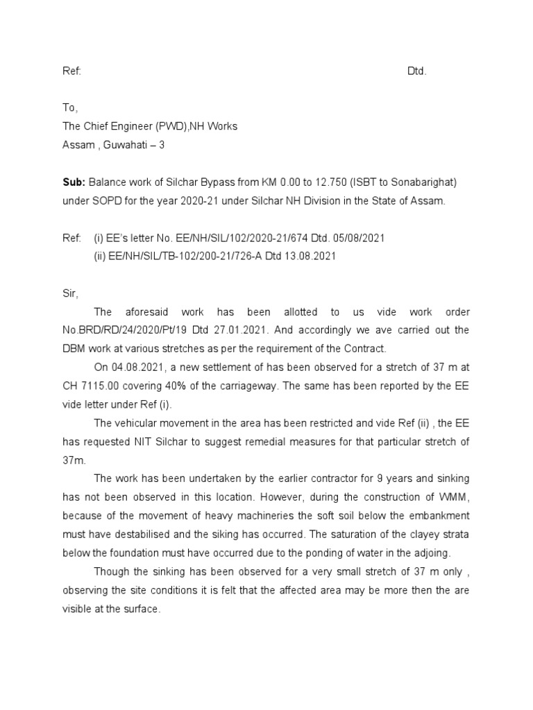 Letter For Sinking Zone | PDF