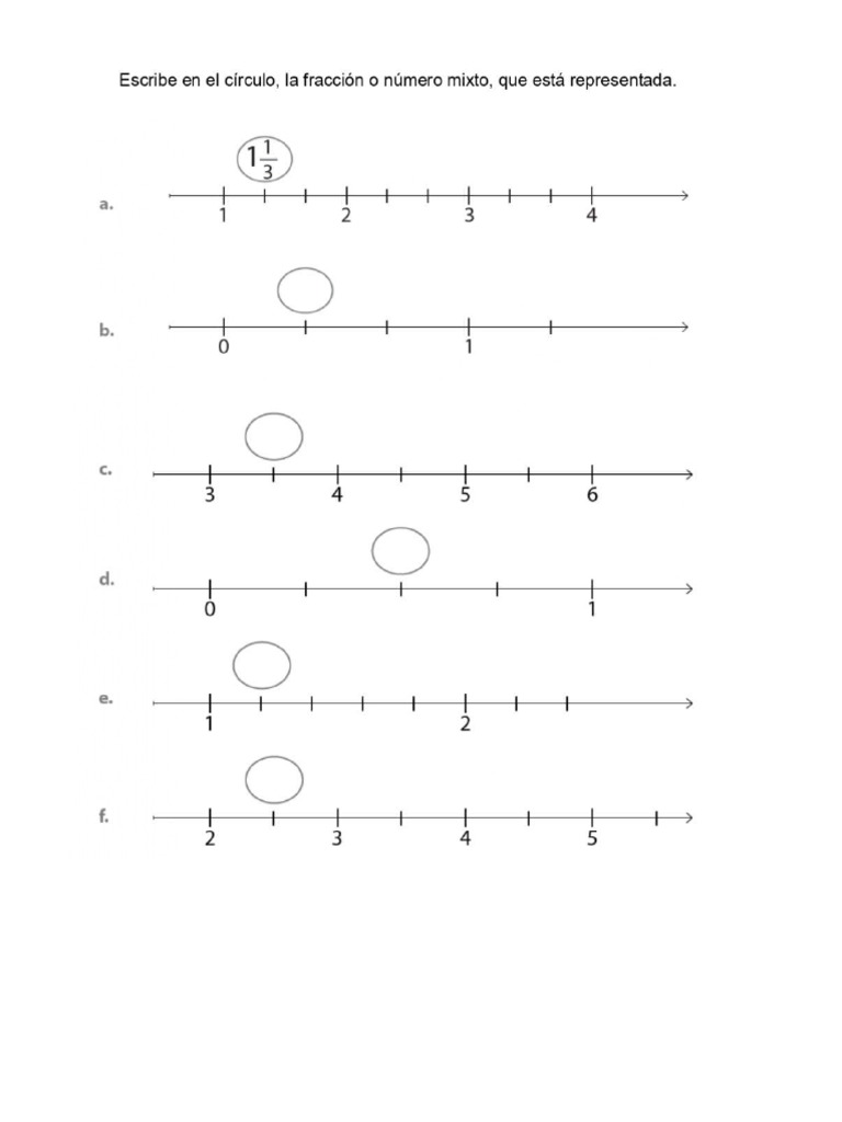 Fracciones en La Recta Numérica | PDF