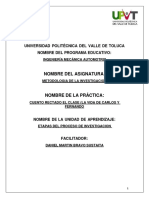 Investigación de etapas del proceso de investigación a través de un cuento