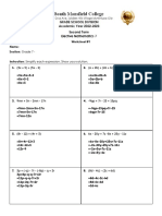 Worksheet #1 - Linear Expressions