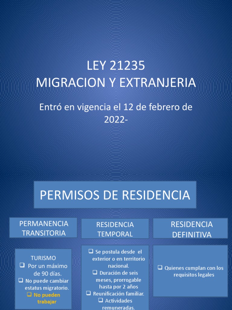 Ley 21235: Permisos de Residencia en Chile | PDF | Chile