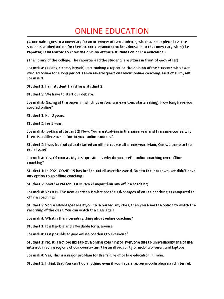 Online Education PDF Teachers Online And Offline