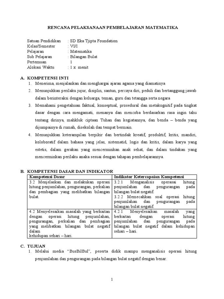 Rpp bilangan bulat pdf