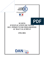 Sujets Bac Philo Textes 1996 2021